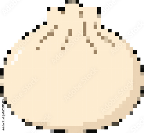 Pixel art dumpling simple retro food icon