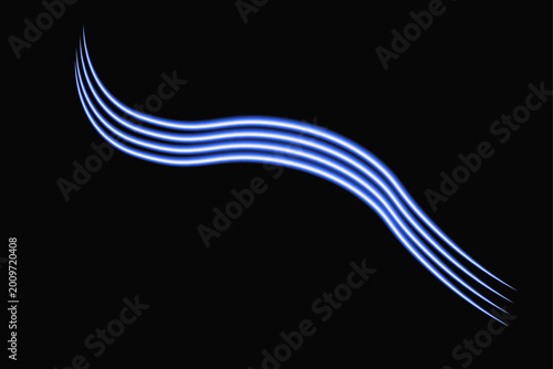 Abstract light trails a dynamic blue swirl against a dark background


