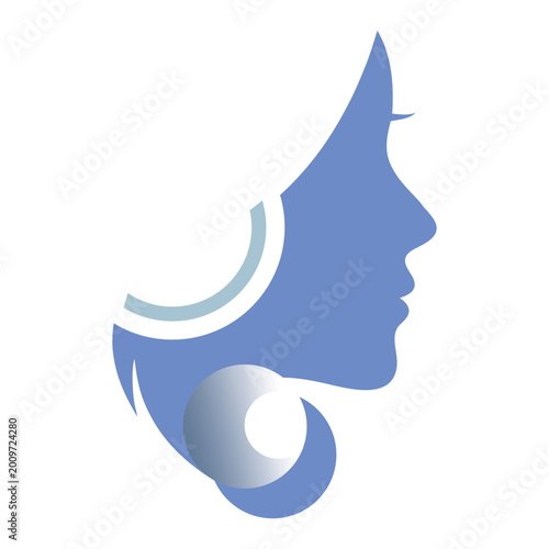 Abstract Female Profile Logo With Gradient Style