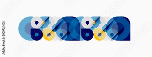Bild auf Leinwand Abstract geometric shapes, circles, overlapping layers