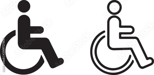 Photos Handicap accessibility wheelchair symbol pair icons