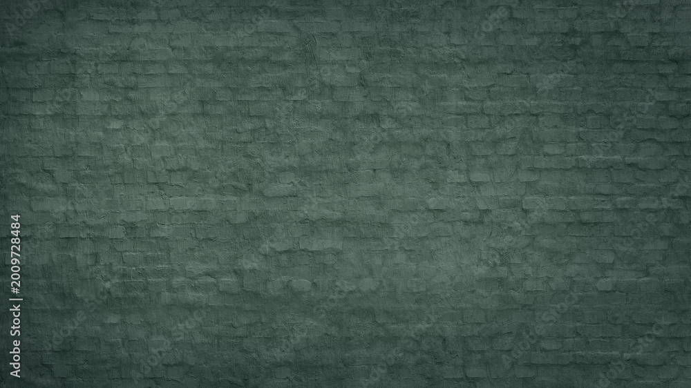 Fototapeta premium Aged Painted Brick Wall with Authentic Sage Olive Texture Loft Style Industrial Finish