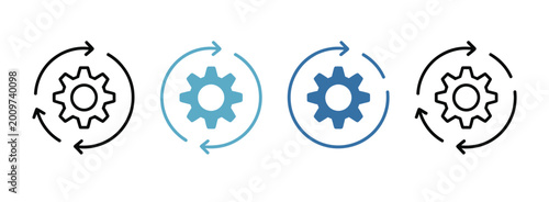 Foto Adaptation icons, multiple style symbols for flexibility, change management, and transformation design