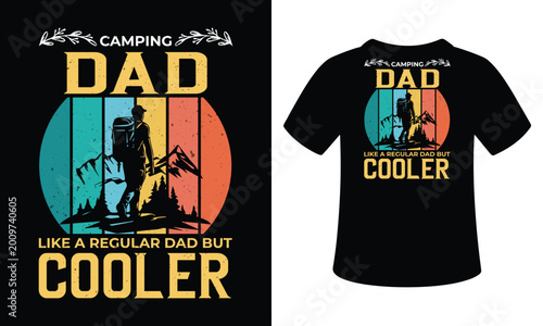 Foto Camping dad like a regular dad but cooler slogan t-shirt design.