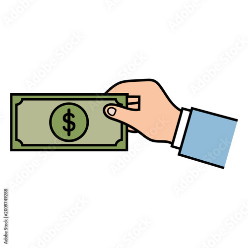 Hand Holding Dollar Bill Icon