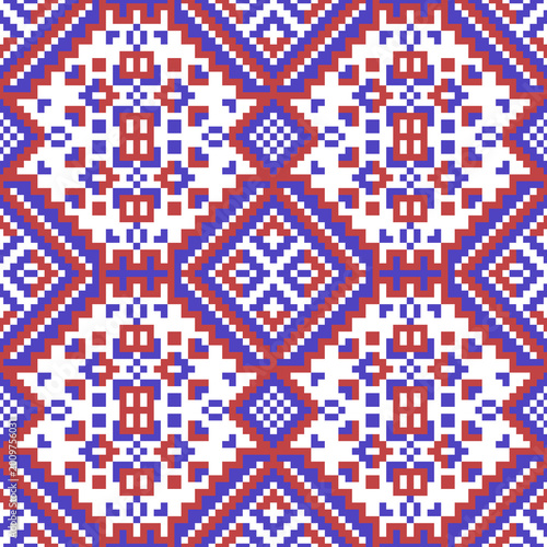 Pixel seamless geometric pattern art