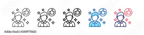 Fotografia Positive Reinforcement Icon In 5 Different Styles Set Collection