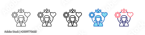 Fotografie Stress Management Icon In 5 Different Styles Set Collection.