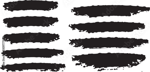 Bild auf Leinwand Mega bundle of different ink brush strokes:rectangle,square and round freehand drawings