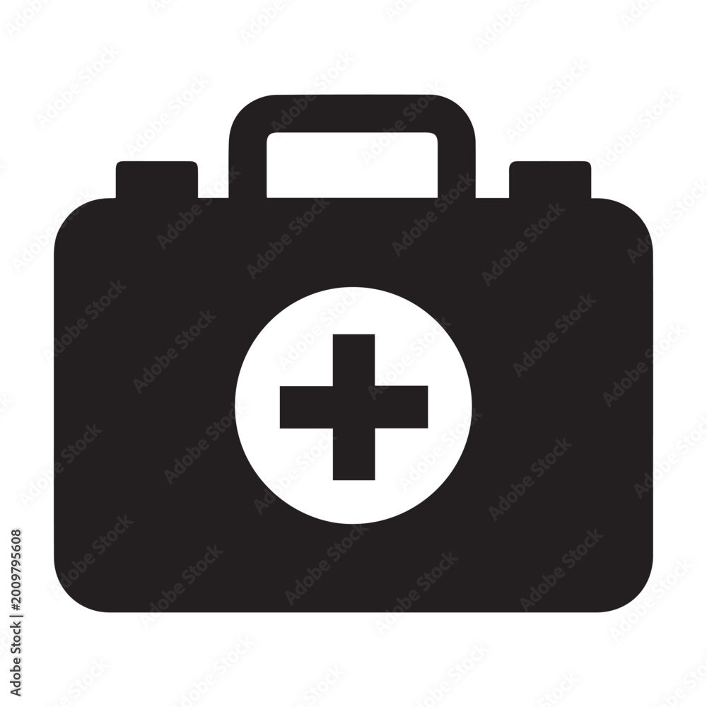 Obraz premium first aid kit vector illustration flat design