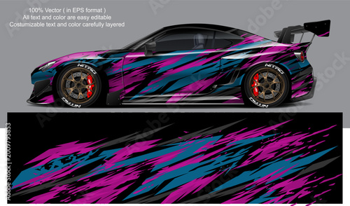 car livery graphic vector. abstract grunge background design for vehicle vinyl wrap and car branding