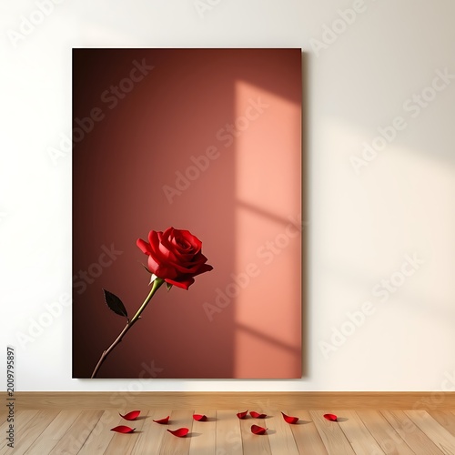 red rose on the table
