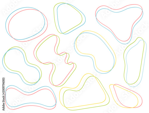 曲線 バイオモルフィック 有機的 シェイプ オブジェクト ベクターイラスト