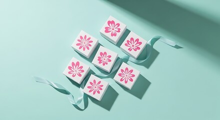 Vector illustration of pink lotus flowers on green leaves with flying butterfly and water drops