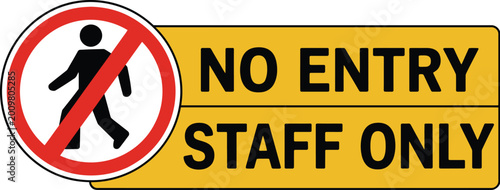 Canvastavla Staff only sign vector, clear no entry sign for restricted areas in offices factories and public spaces promoting security control and safety design