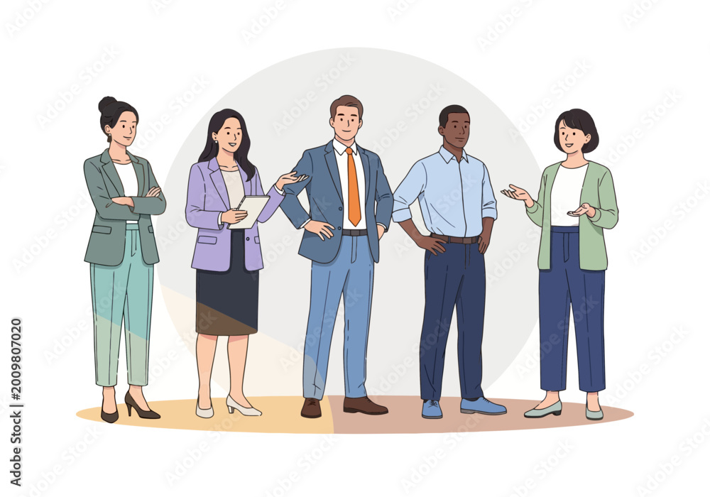 Obraz premium Group of professional business people standing together in a row