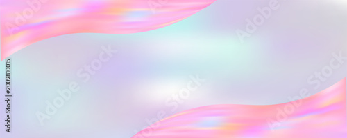 Photography Translucent ribbons with holographic gradient flow in elegant curves, creating f
