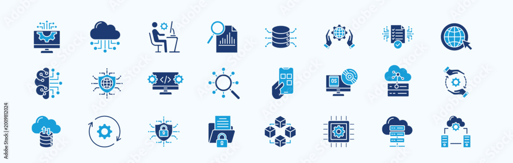 Foto Information Technology Icon Pack Blue Style