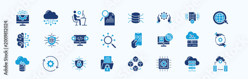 Bild auf Leinwand Information Technology Icon Pack Blue Style