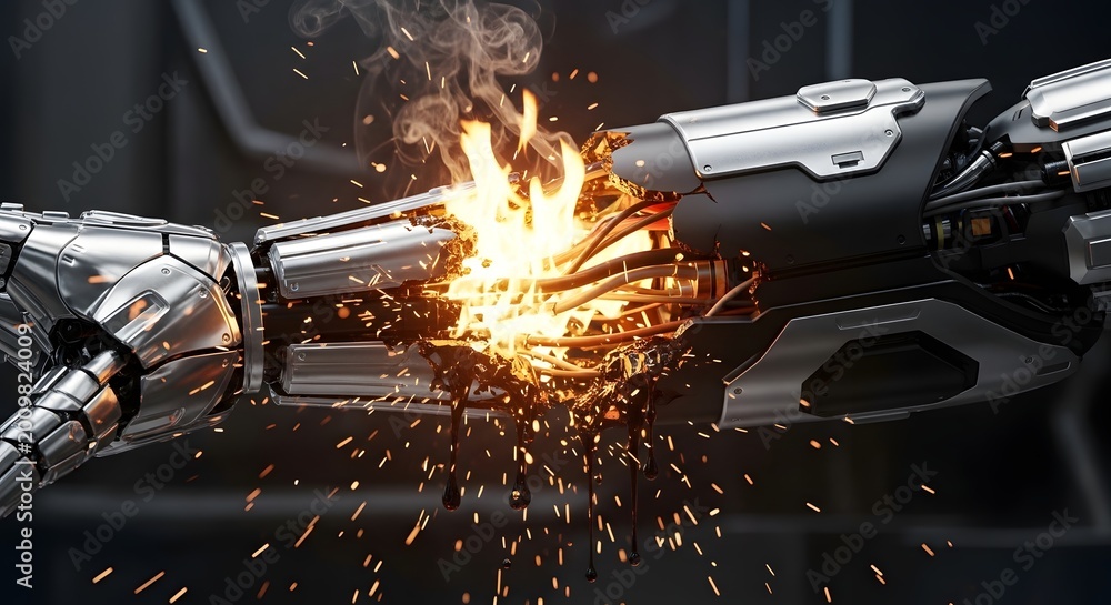 Fototapeta premium Lightsaber duel intense clash between two jedi or sith in a fiery battle