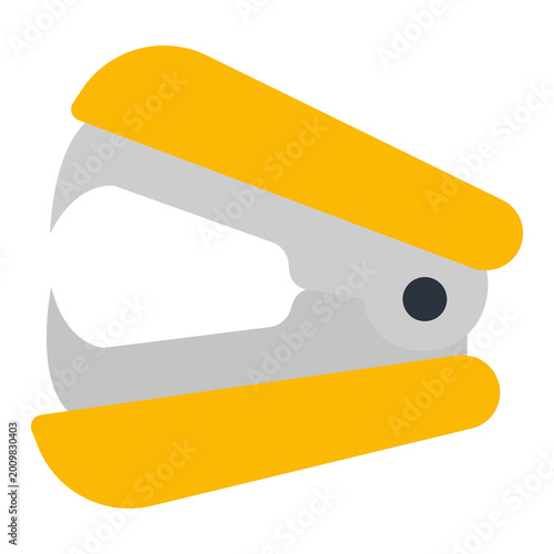 Yellow Staple Remover Icon Flat Vector for Office Stationery and Document Correction Design Elements