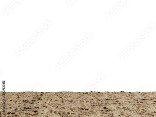 Slika na platnu Sandy Soil Ground Isolated PNG, Realistic Light Brown Sand Dirt Surface Texture