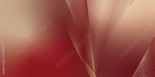 Cuadro en lienzo Abstract red and LightSalmon flowing wave lines vector background, modern digita