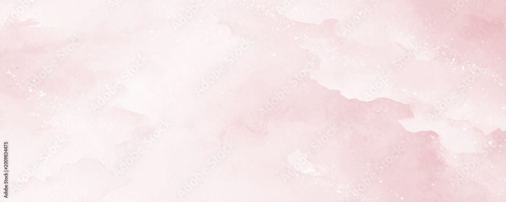 Fototapeta premium Soft pink watercolor cloud background, pastel blush gradient, dreamy mist texture, airy abstract aesthetic, subtle paper grain, elegant minimal design, light romantic atmosphere. hand paint watercolor