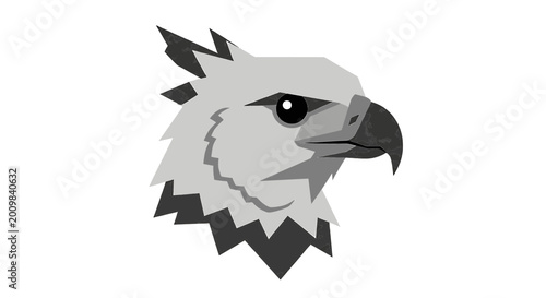 Bild auf Leinwand Eagle Head Vector Illustration Grayscale Bird of Prey