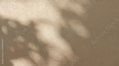 Natural leaf shadow overlay on beige paper background for aesthetic minimal presentation mockup design texture