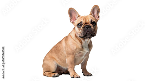 Canvas-taulu French bulldog puppy standing and looking at camera isolated on transparent back