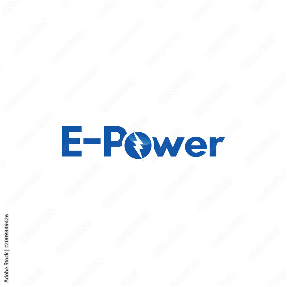 Fototapeta premium E-Power Logo with Globe Symbol – Modern Energy Technology Branding Concept