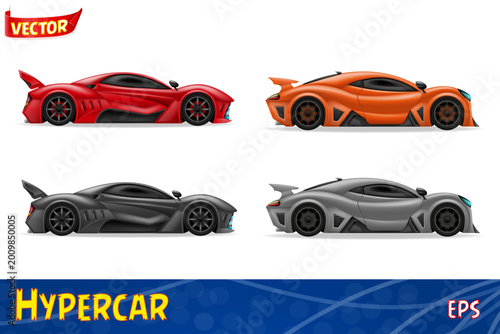 Foto sport hyper super car set icons vector illustration