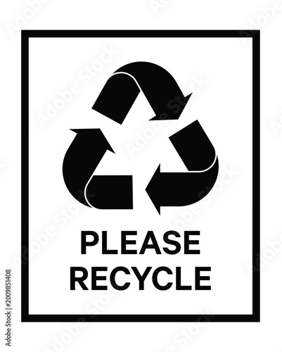 Please Recycle Black label symbol