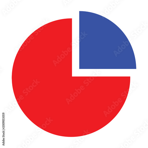 Free Download Pie chart with red and blue sections - GFXLoad