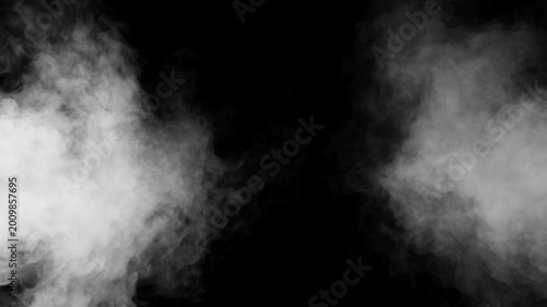 Part 1 Soft white smoke drifting from both sides to center on transparent background 4K