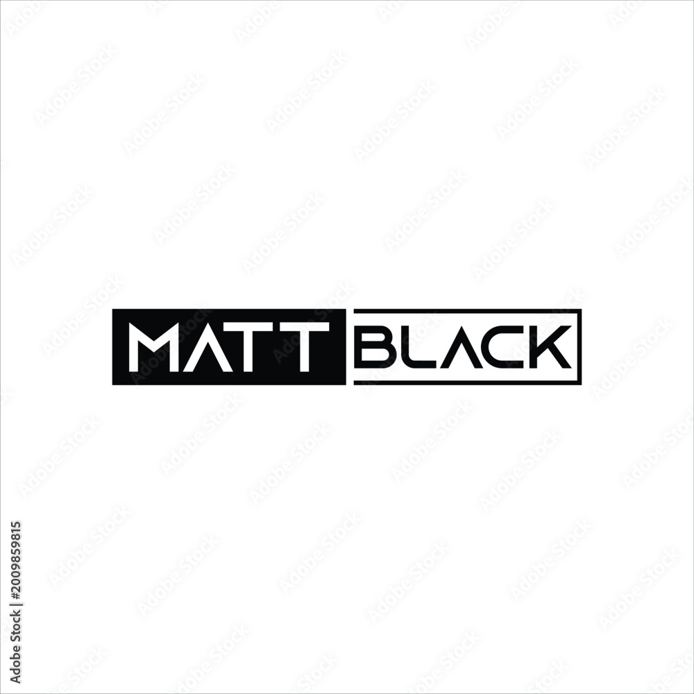 Fototapeta premium Minimalist Matt Black Typography Logo Design on Clean Background