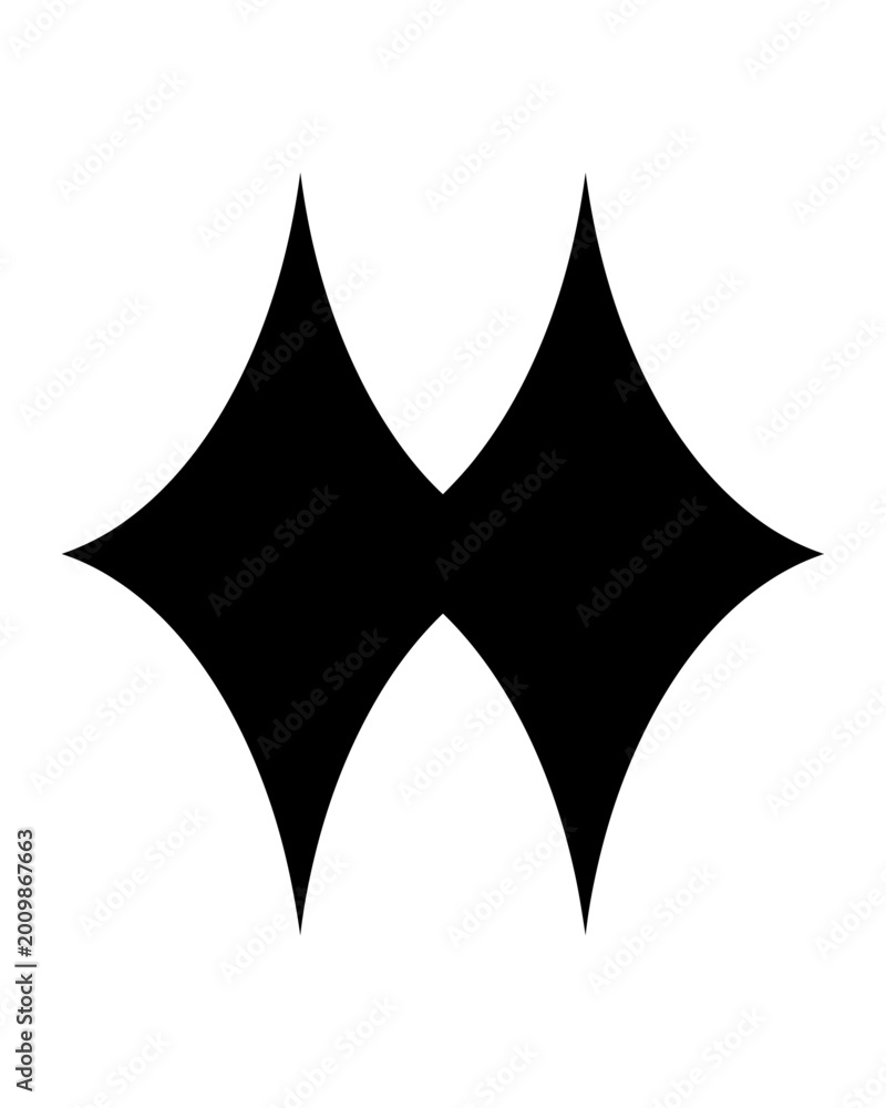Fototapeta premium Bold black abstract geometric symbol; a sleek modern design emblem conveying strength, precision, and iconic visual identity. Perfect for modern branding and impactful graphic design