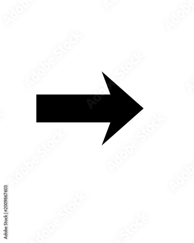 Obraz na płótnie A black arrow pointing right on a white background, symbolizing progress and dir