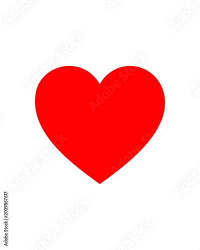 A vivid red heart symbol representing love, passion, and emotion, perfect for romantic or artistic themes