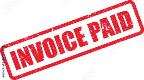 Red rubber stamp impression with the text invoice paid isolated on a white background