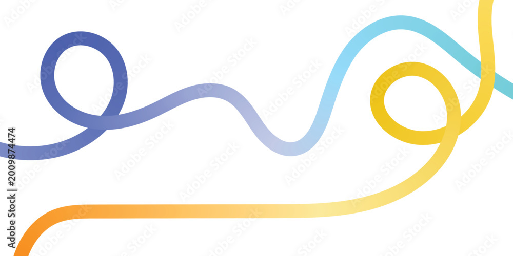 Obraz premium Abstract colorful wavy lines with smooth gradient transition on a simple backdrop for modern graphic design and creative background concepts