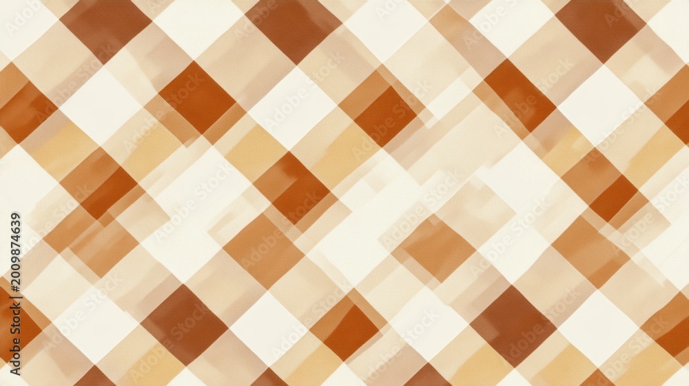 Fototapeta premium Pastel Check background,Tartan plaid seamless pattern on paper texture, paint brush style illustration,Plaid shirt textile,gingham fabric,for banner and background.