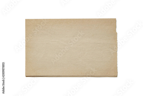 Old Vintage Paper Texture Isolated on White Background, Aged Weathered Lined Sheet Scrap with Torn Edges for Scrapbooking and Graphic Design