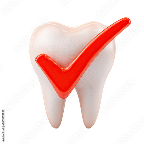 Healthy Tooth with Red Check Mark