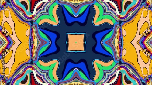 Colorful abstract kaleidoscope pattern with vibrant geometric shapes