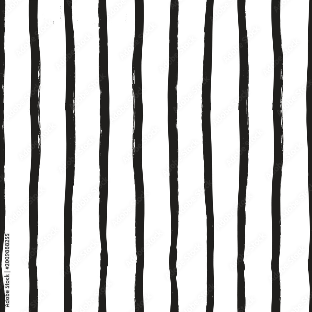 Fototapeta premium Abstract Hand-Drawn Lined Black and White Seamless Stripe Pattern Background