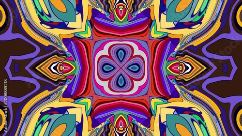 Colorful abstract geometric kaleidoscope pattern with vibrant shapes