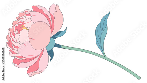 Bild auf Leinwand A minimalist vector illustration featuring a soft pink curved element, ideal for clean modern web design and creative layouts