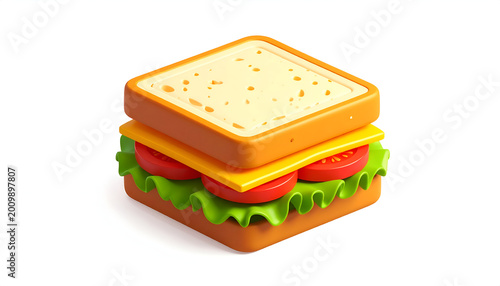 Delicious Toasted Sandwich with Cheese and Vegetables.